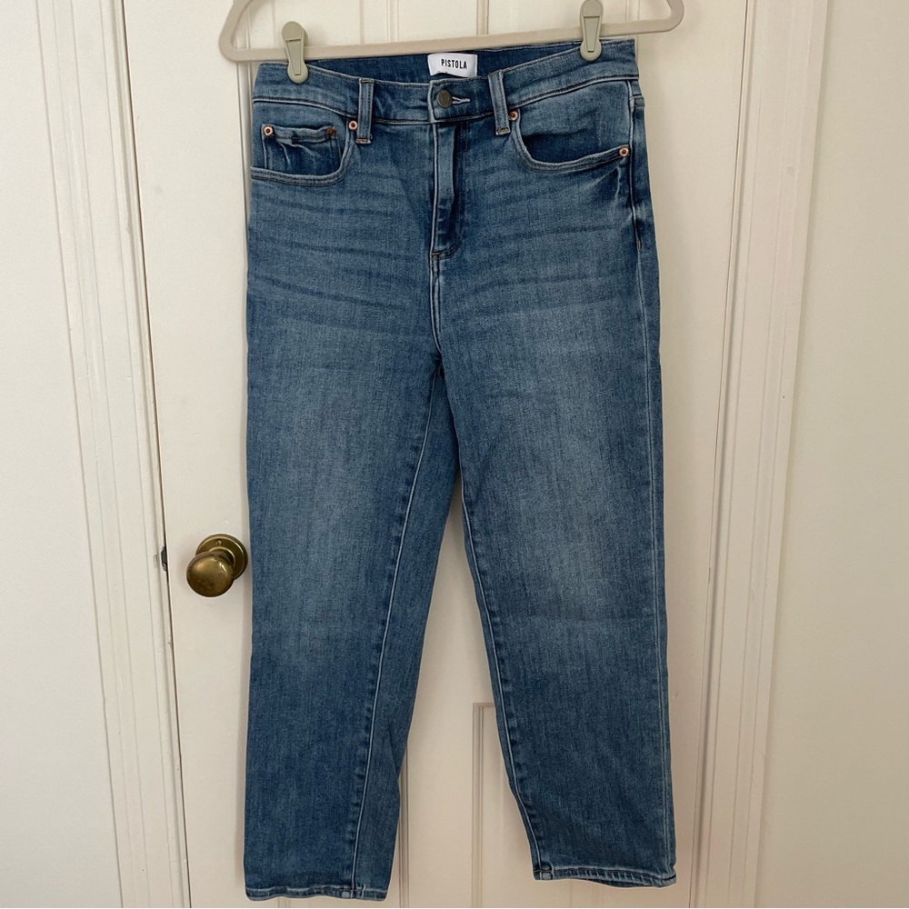 Pistola Monroe High Waist Crop Cigarette Jeans in Indio Wash, 28
